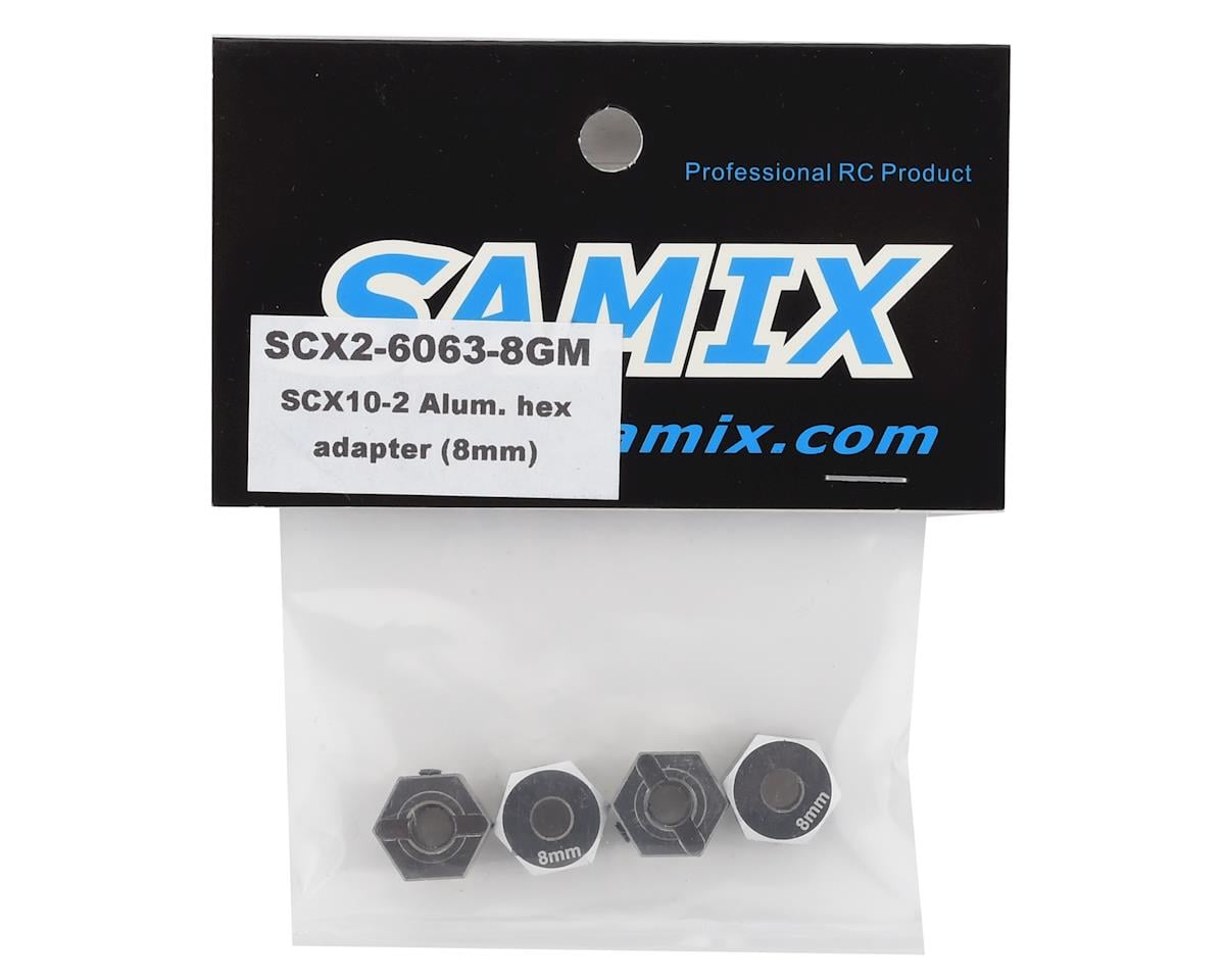 Samix SCX10 II Aluminum 12mm Hex Adapter (Grey) (4) (8mm)