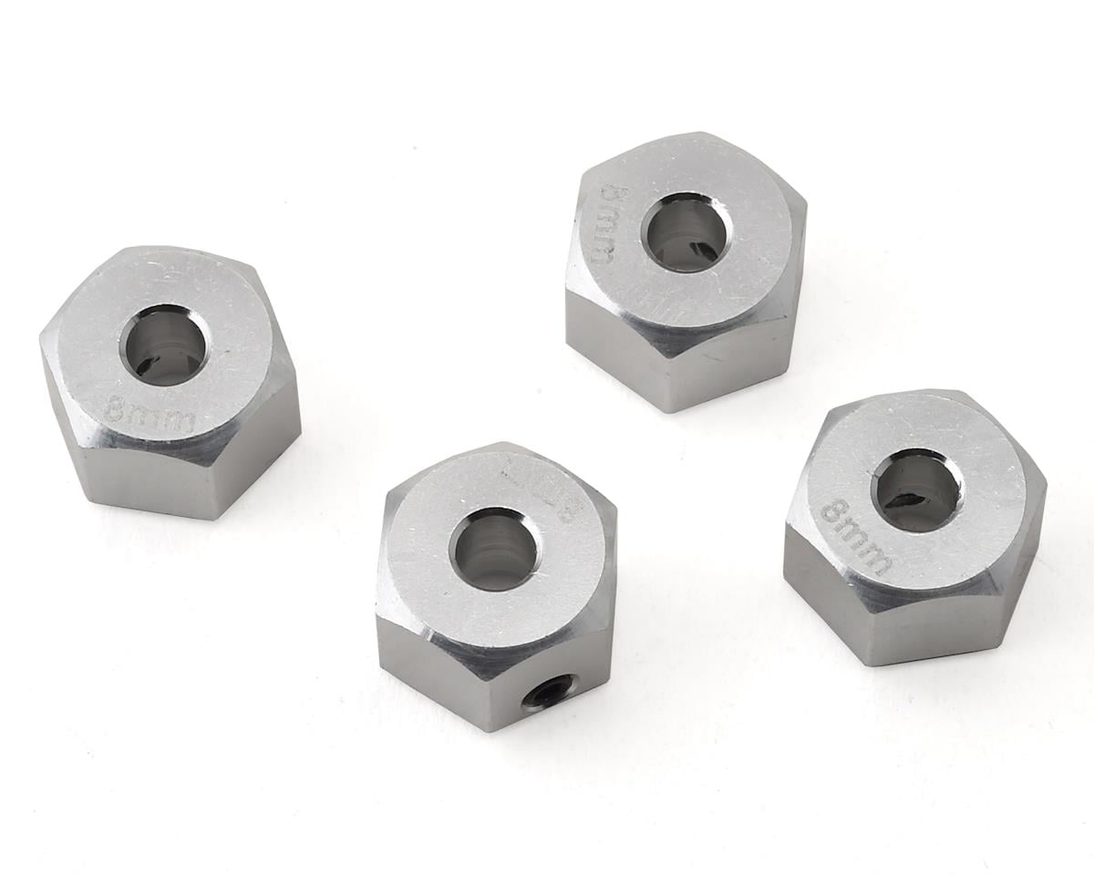 Samix SCX10 II Aluminum 12mm Hex Adapter (Silver) (4) (8mm)