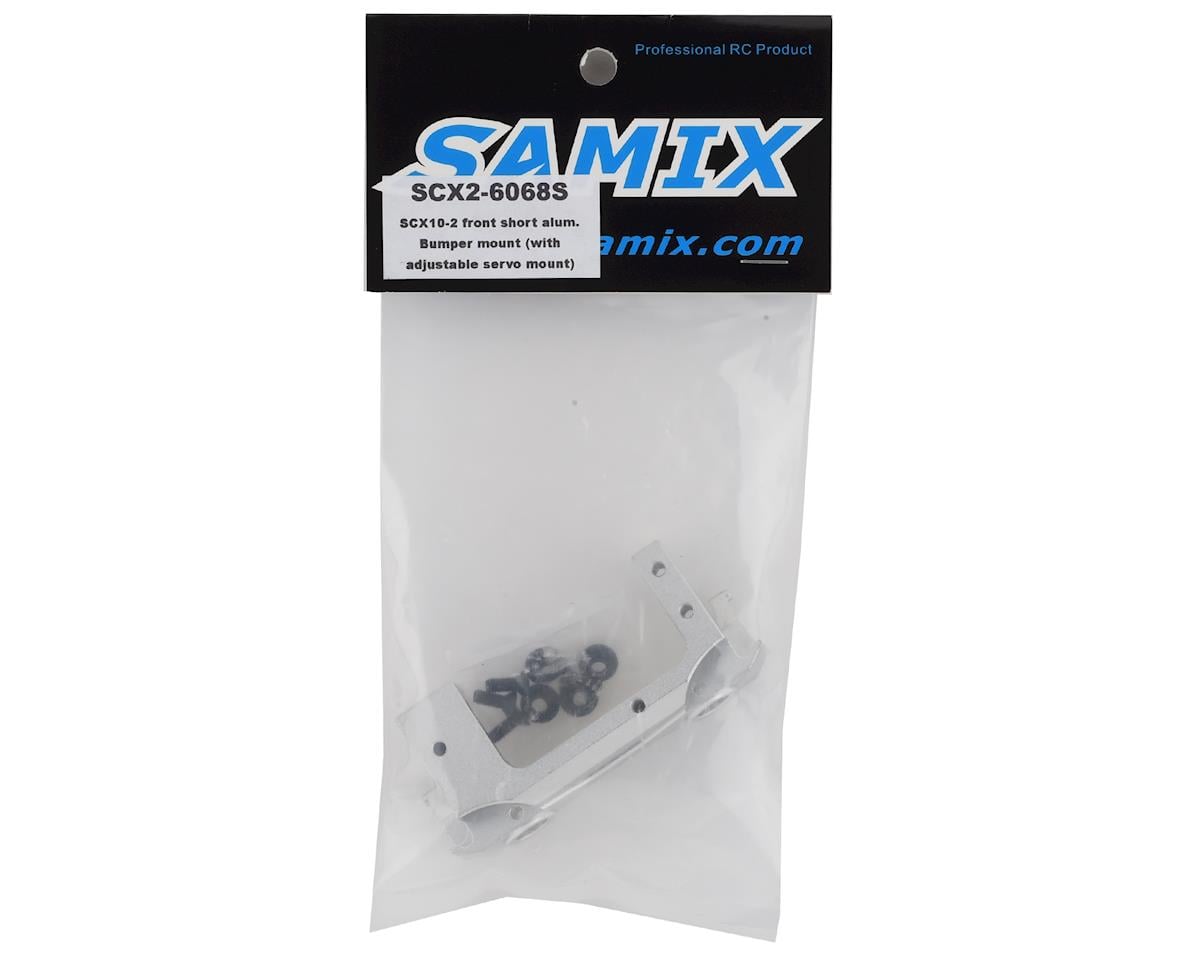 Samix SCX10 II Short Aluminum Bumper Mount w/Adjustable Servo Mount (Silver)