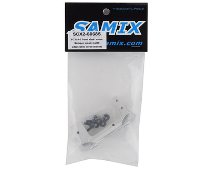 Samix SCX10 II Short Aluminum Bumper Mount w/Adjustable Servo Mount (Silver)