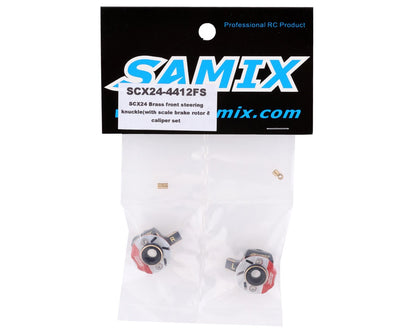 Samix SCX24 Brass Heavy Steering Knuckle Set w/Brake Rotor (2) (9.5g)