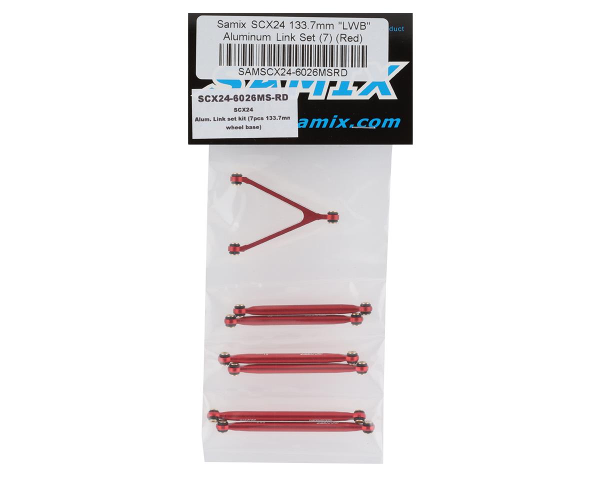 Samix SCX24 Aluminum Link Set (7) (133.7mm) (Red)