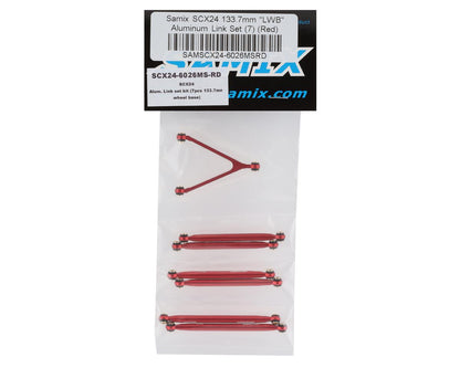 Samix SCX24 Aluminum Link Set (7) (133.7mm) (Red)