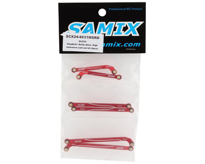 Samix SCX24 Deadbolt/Betty Aluminum High Clearance Link Kit (6) (Red)