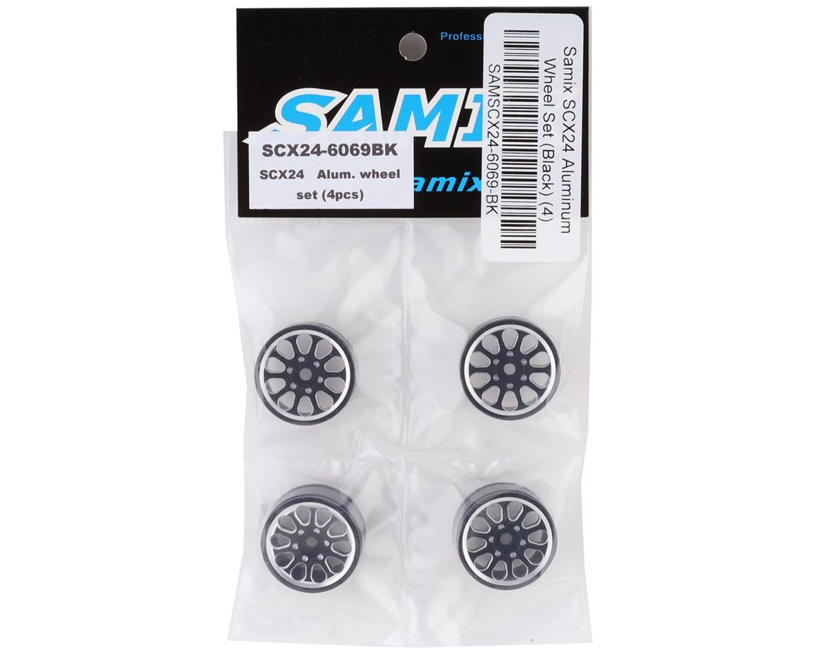 Samix SCX24 Aluminum 1.0" Wheel Set (Black) (4)