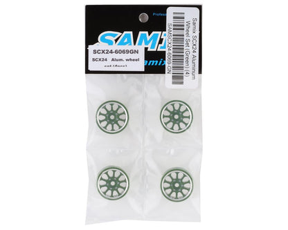 Samix SCX24 Aluminum 1.0" Wheel Set (Green) (4)