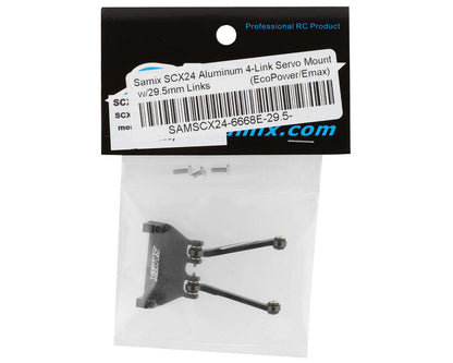Samix SCX24 Aluminum 4-Link Servo Mount w/29.5mm Links (Black) (EcoPower/Emax)