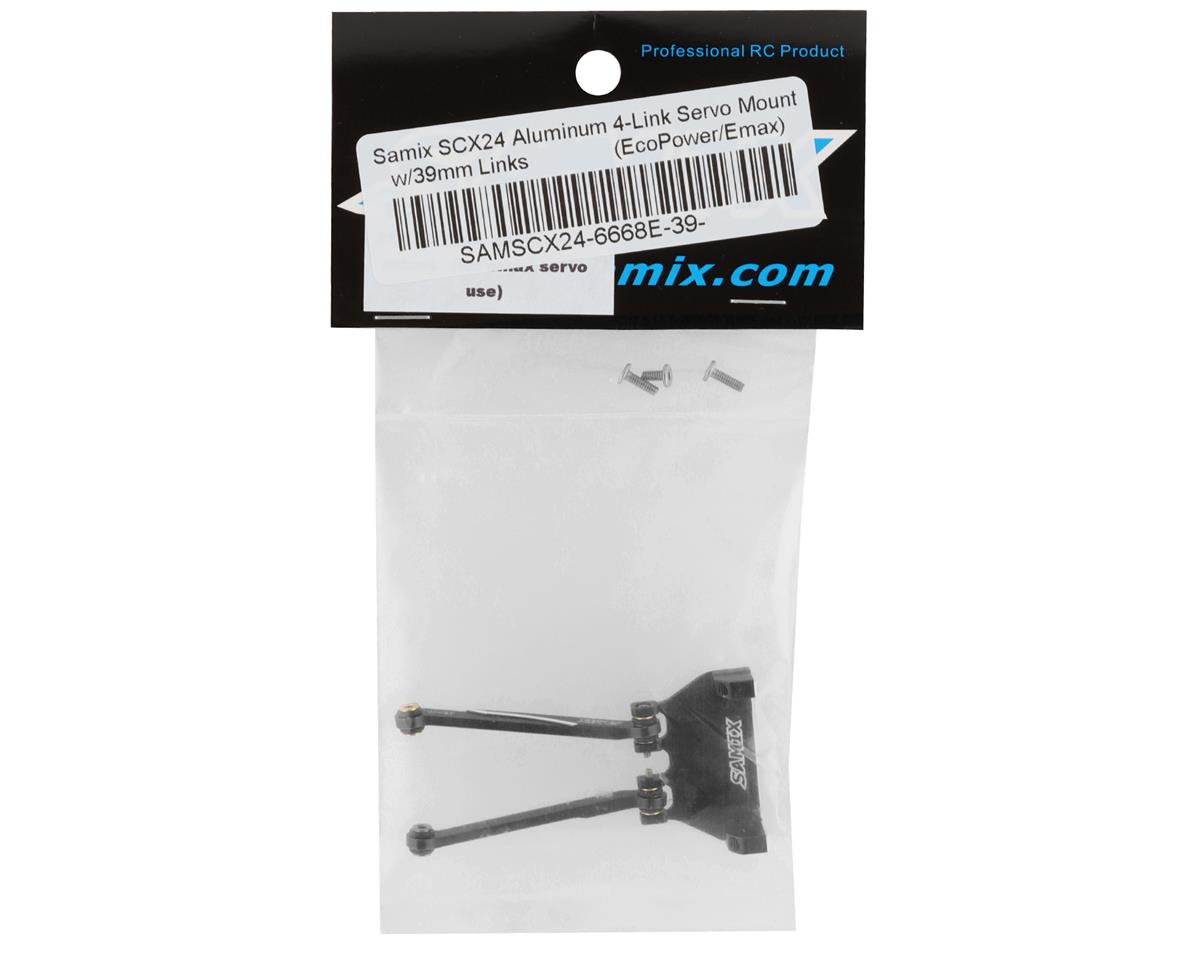 Samix SCX24 Aluminum 4-Link Servo Mount w/39mm Links (Black) (EcoPower/Emax)