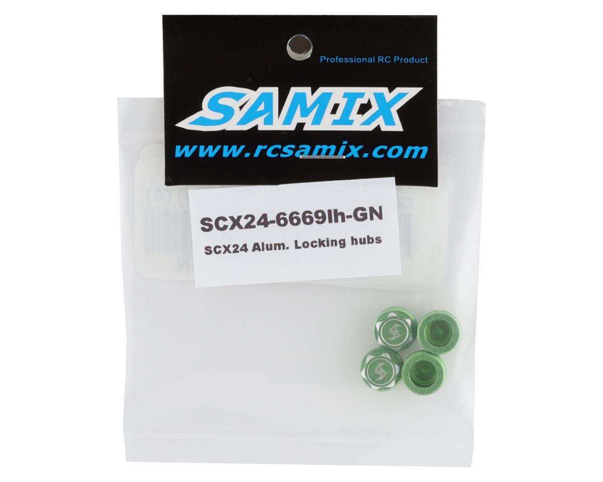 Samix SCX24 Aluminum Scale Wheel Hub (Green) (4)