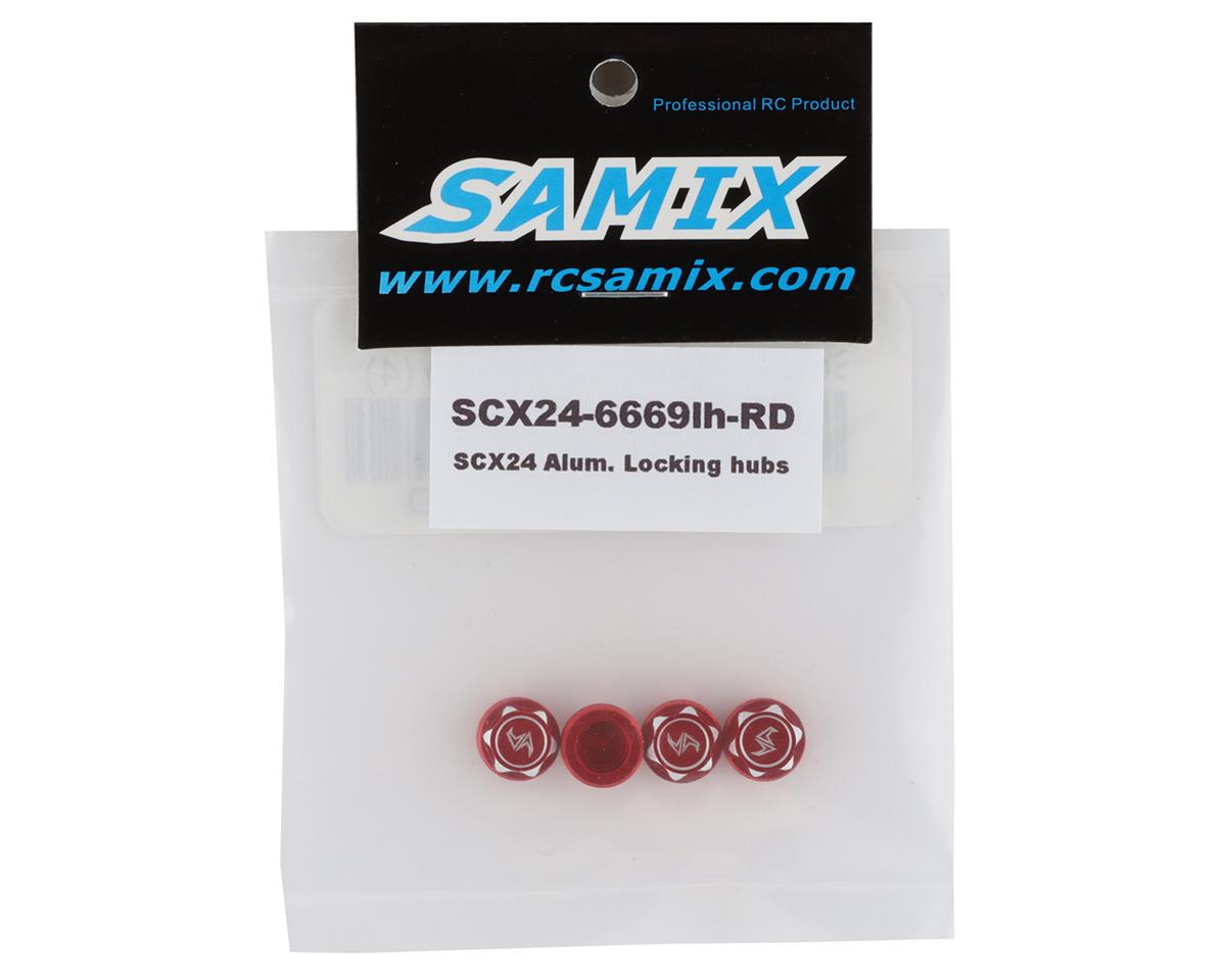 Samix SCX24 Aluminum Scale Wheel Hub (Red) (4)