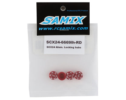 Samix SCX24 Aluminum Scale Wheel Hub (Red) (4)