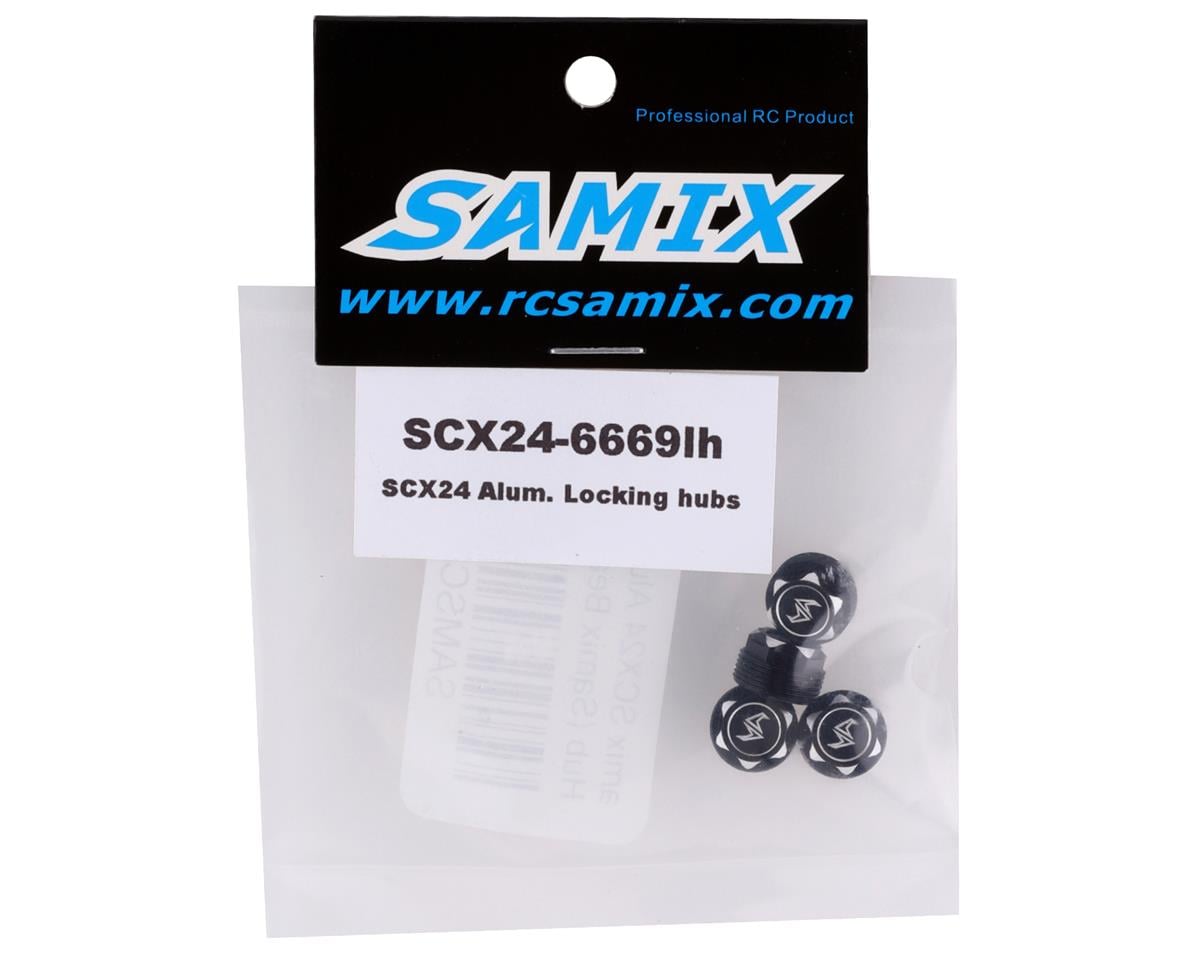 Samix SCX24 Aluminum Scale Wheel Hub (Black) (4)