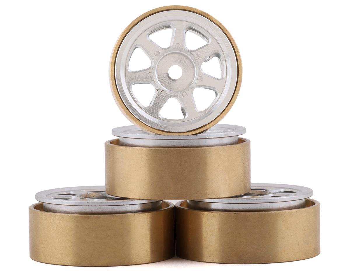 Samix SCX24 Aluminum & Brass 1.0" Beadlock Wheel Set (Black) (4) (20g)