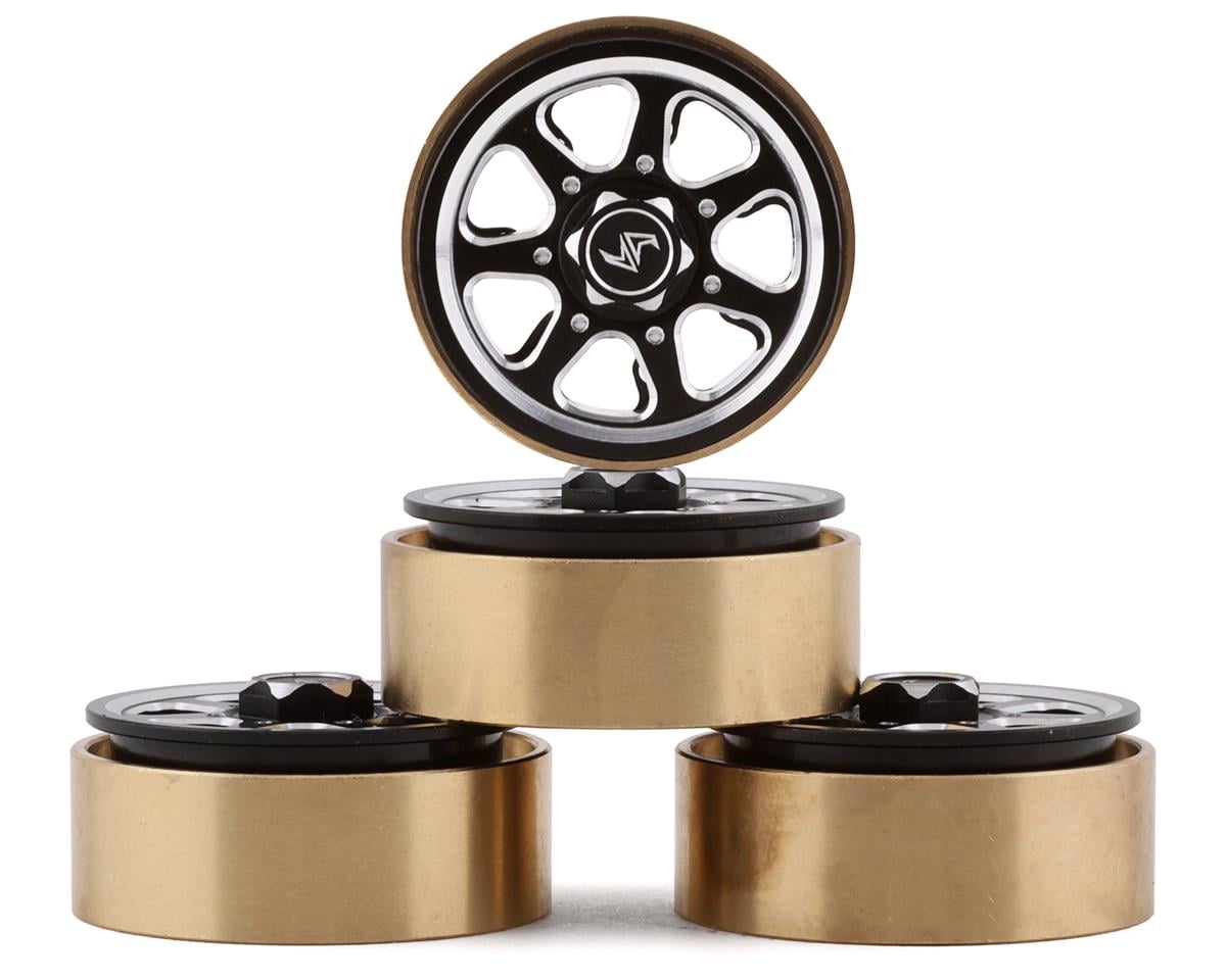 Samix SCX24 Aluminum & Brass 1.0" Beadlock Wheel Set (Black) (4) (20g)