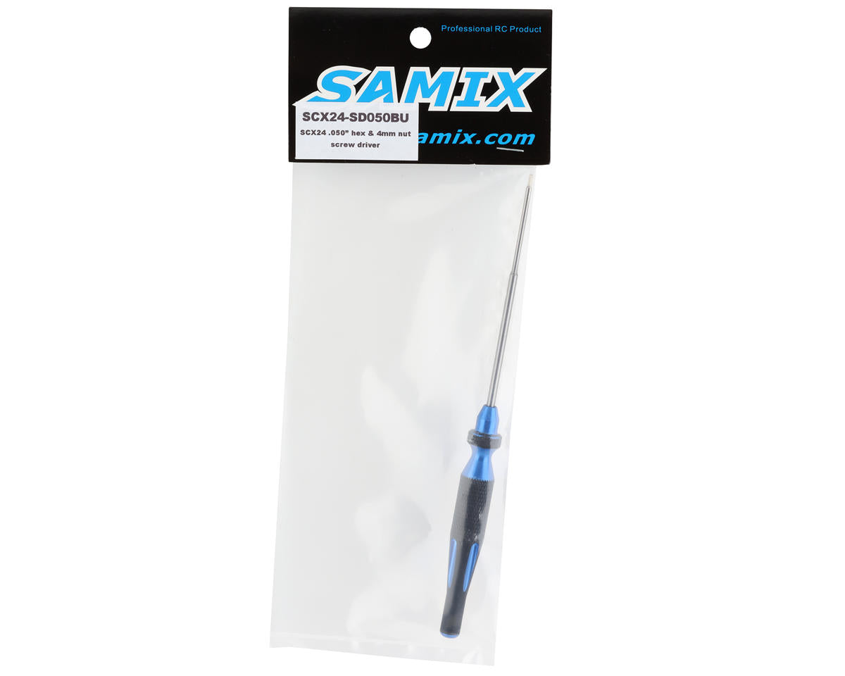 Samix SCX24 2-in-1 Hex Wrench/Nut Driver (Blue) (.050" Hex/4mm Nut)