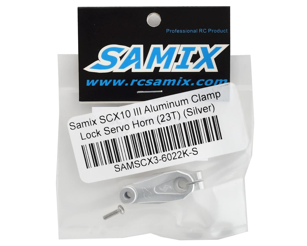 Samix SCX10 III Aluminum Clamp Lock Servo Horn (23T) (Silver)