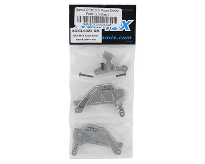 Samix SCX10 III Aluminum Front Shock Plate (2) (Grey)