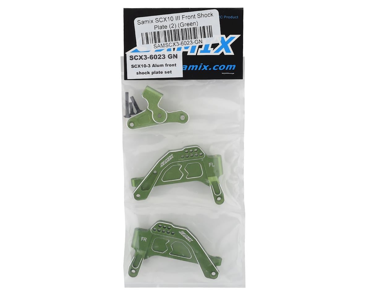 Samix SCX10 III Aluminum Front Shock Plate (2) (Green)