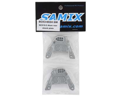 Samix SCX10 III Aluminum Rear Shock Plate (2) (Grey)