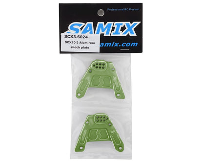 Samix SCX10 III Aluminum Rear Shock Plate (2) (Green)