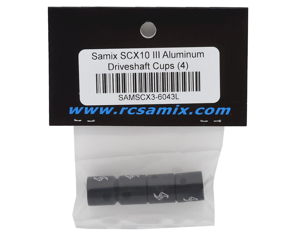 Samix SCX10 III Aluminum Driveshaft Cups (Black) (4)