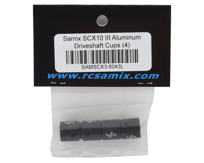 Samix SCX10 III Aluminum Driveshaft Cups (Black) (4)