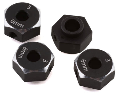 Samix SCX10 III Aluminum Hex Adapter (Black) (4) (6mm)