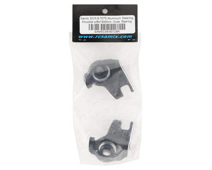 Samix SCX-6 7075 Aluminum Steering Knuckle Set (Black)