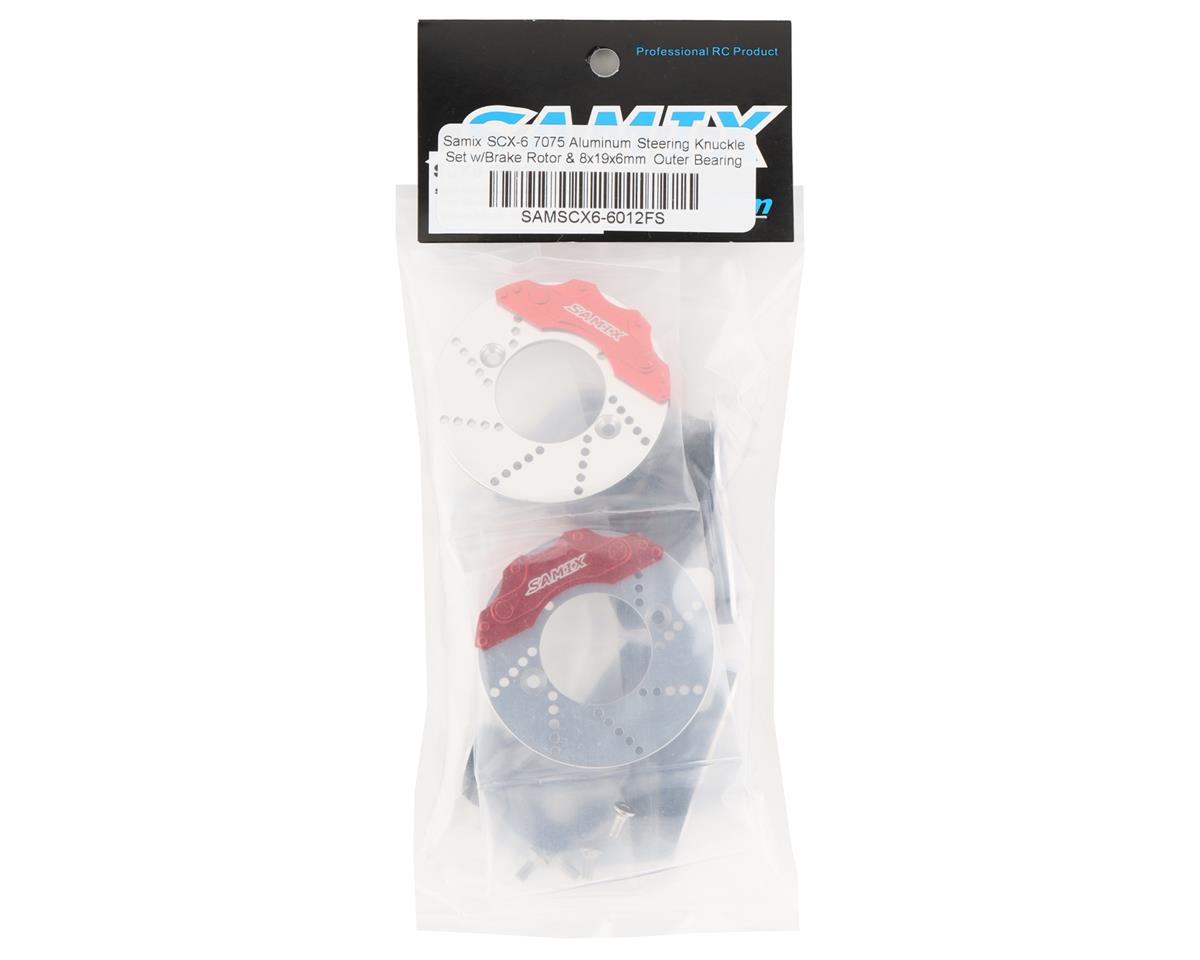 Samix SCX-6 7075 Aluminum Steering Knuckle Set w/Brake Rotor (Black)