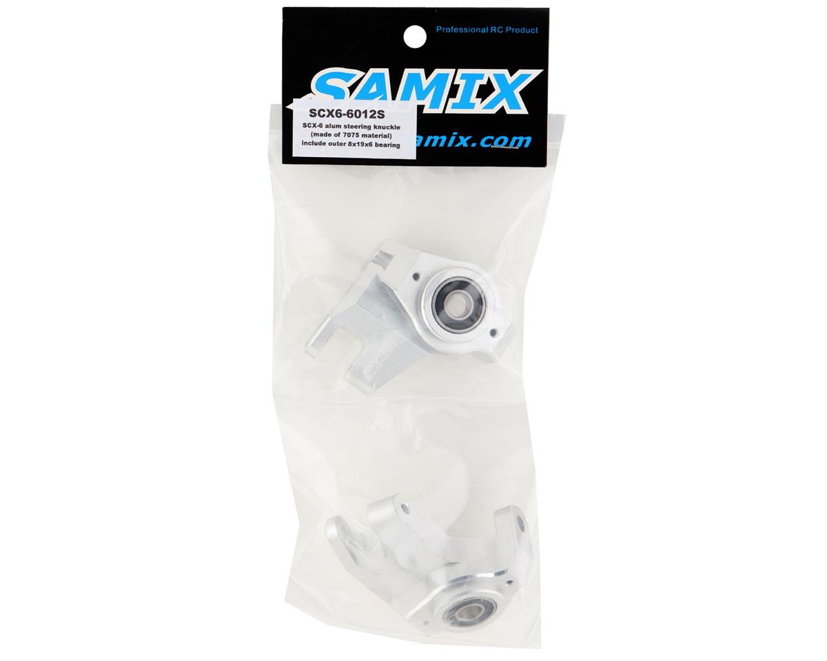 Samix SCX-6 7075 Aluminum Steering Knuckle Set (Silver)