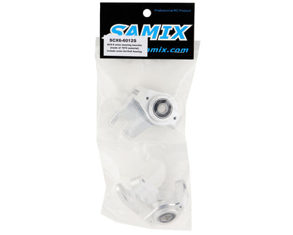 Samix SCX-6 7075 Aluminum Steering Knuckle Set (Silver)