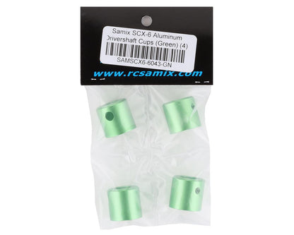 Samix SCX-6 Aluminum Driveshaft Cups (Green) (4)