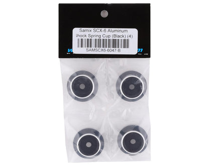 Samix SCX-6 Aluminum Shock Spring Cup (Black) (4)