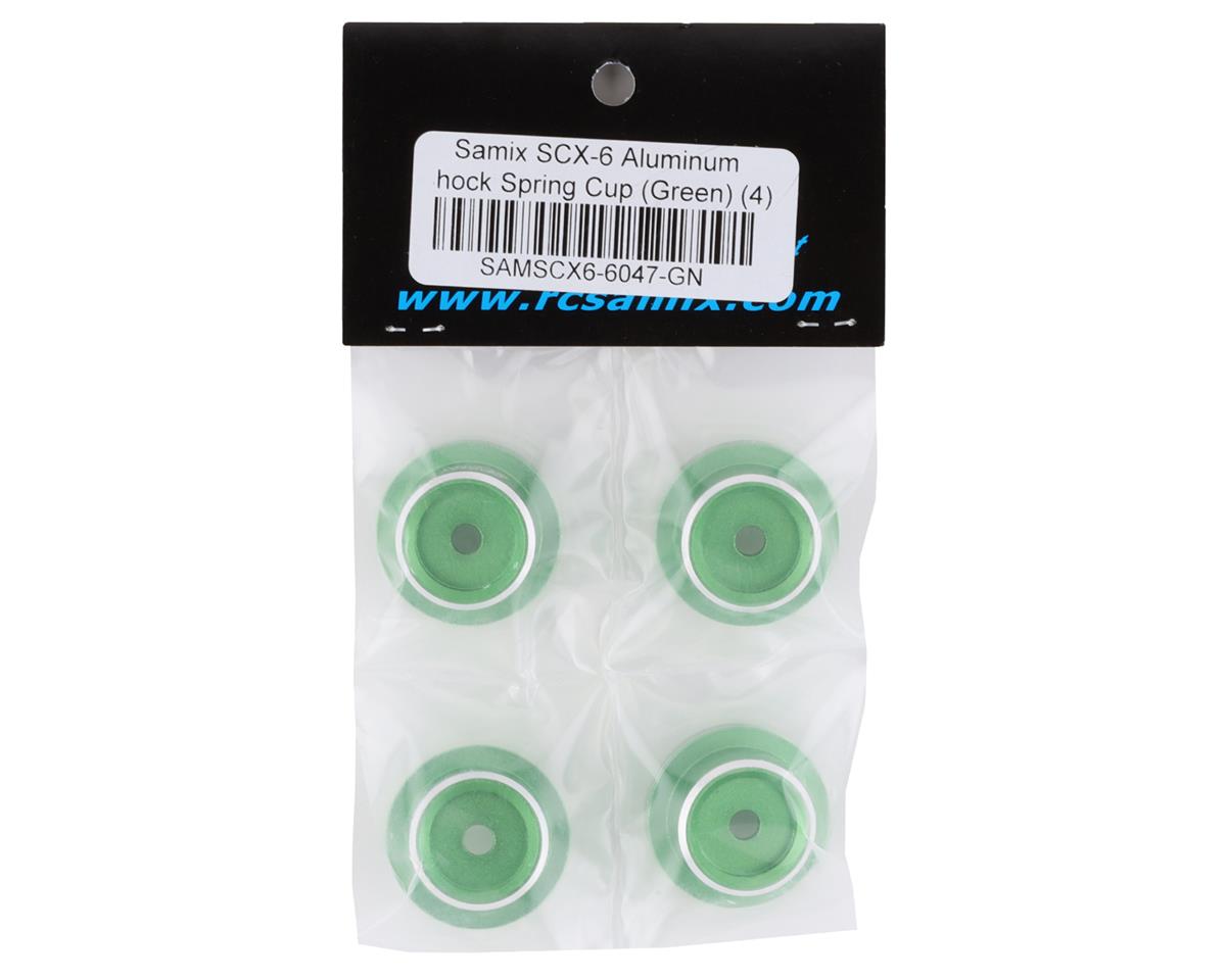 Samix SCX-6 Aluminum Shock Spring Cup (Green) (4)