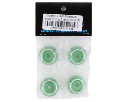 Samix SCX-6 Aluminum Shock Spring Cup (Green) (4)