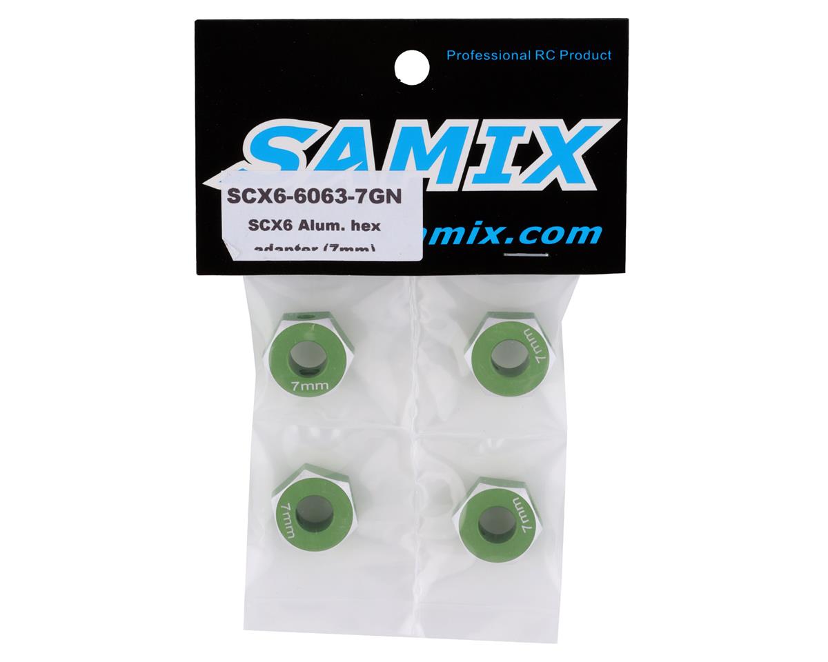 Samix SCX-6 Aluminum Hex Adapter (Green) (4) (7mm)