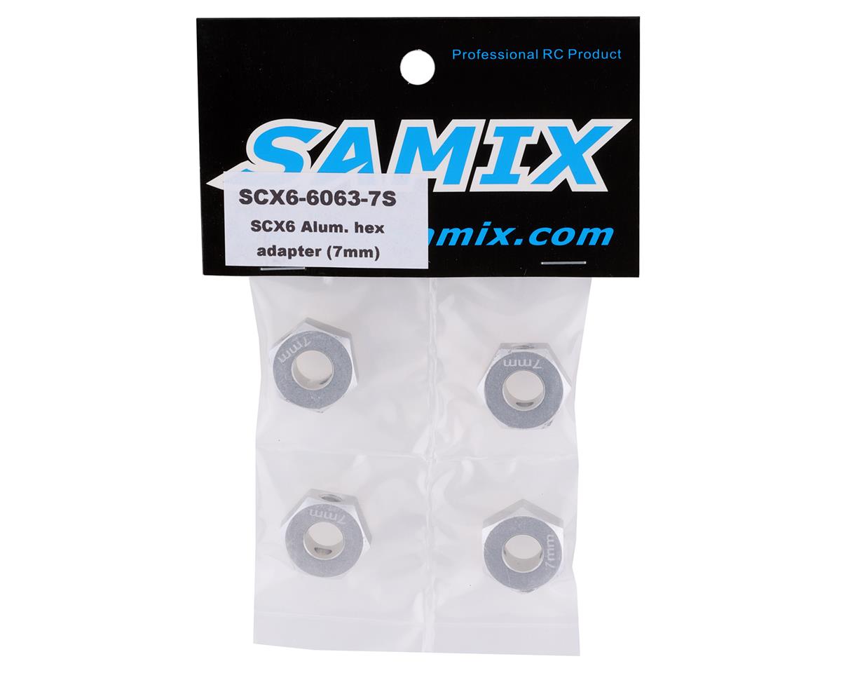 Samix SCX-6 Aluminum Hex Adapter (Silver) (4) (7mm)