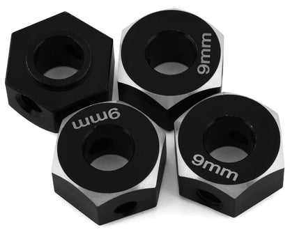 Samix SCX-6 Aluminum Hex Adapter (Black) (4) (9mm)