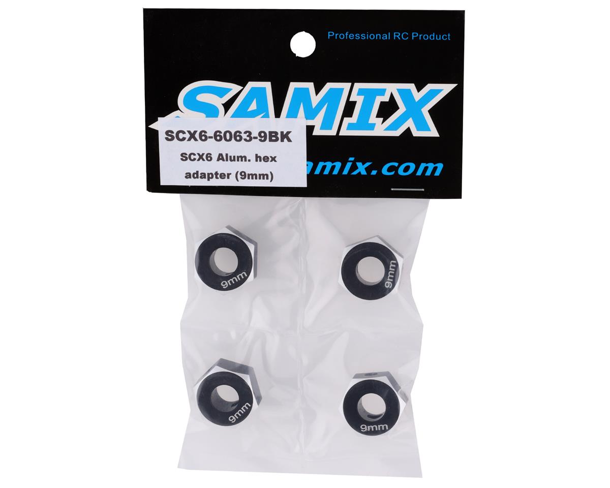 Samix SCX-6 Aluminum Hex Adapter (Black) (4) (9mm)