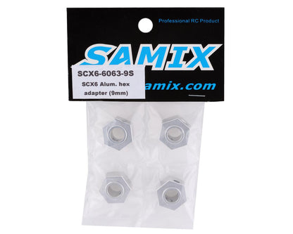 Samix SCX-6 Aluminum Hex Adapter (Silver) (4) (9mm)