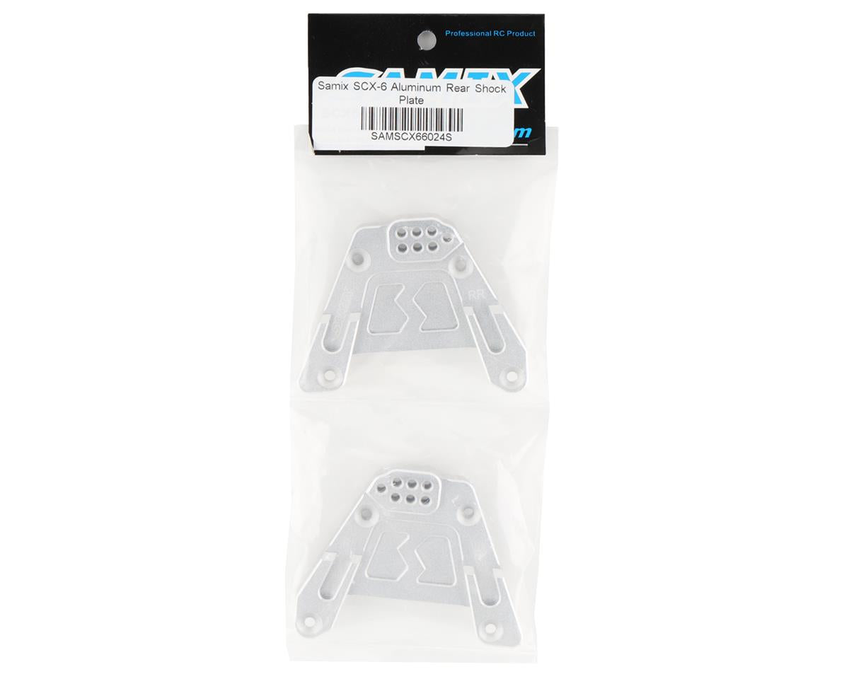 Samix SCX-6 Aluminum Rear Shock Plate (Silver)