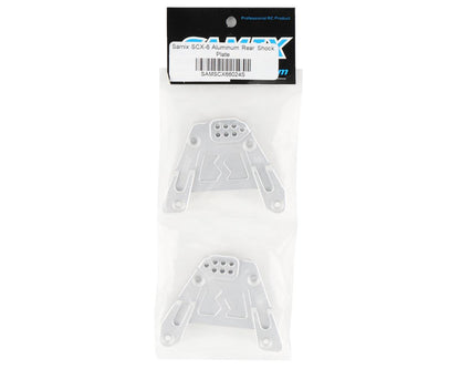 Samix SCX-6 Aluminum Rear Shock Plate (Silver)