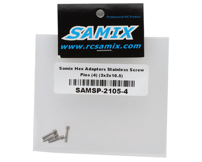 Samix Hex Adaptor 3x2x10.5mm Stainless Pin Screws (4)