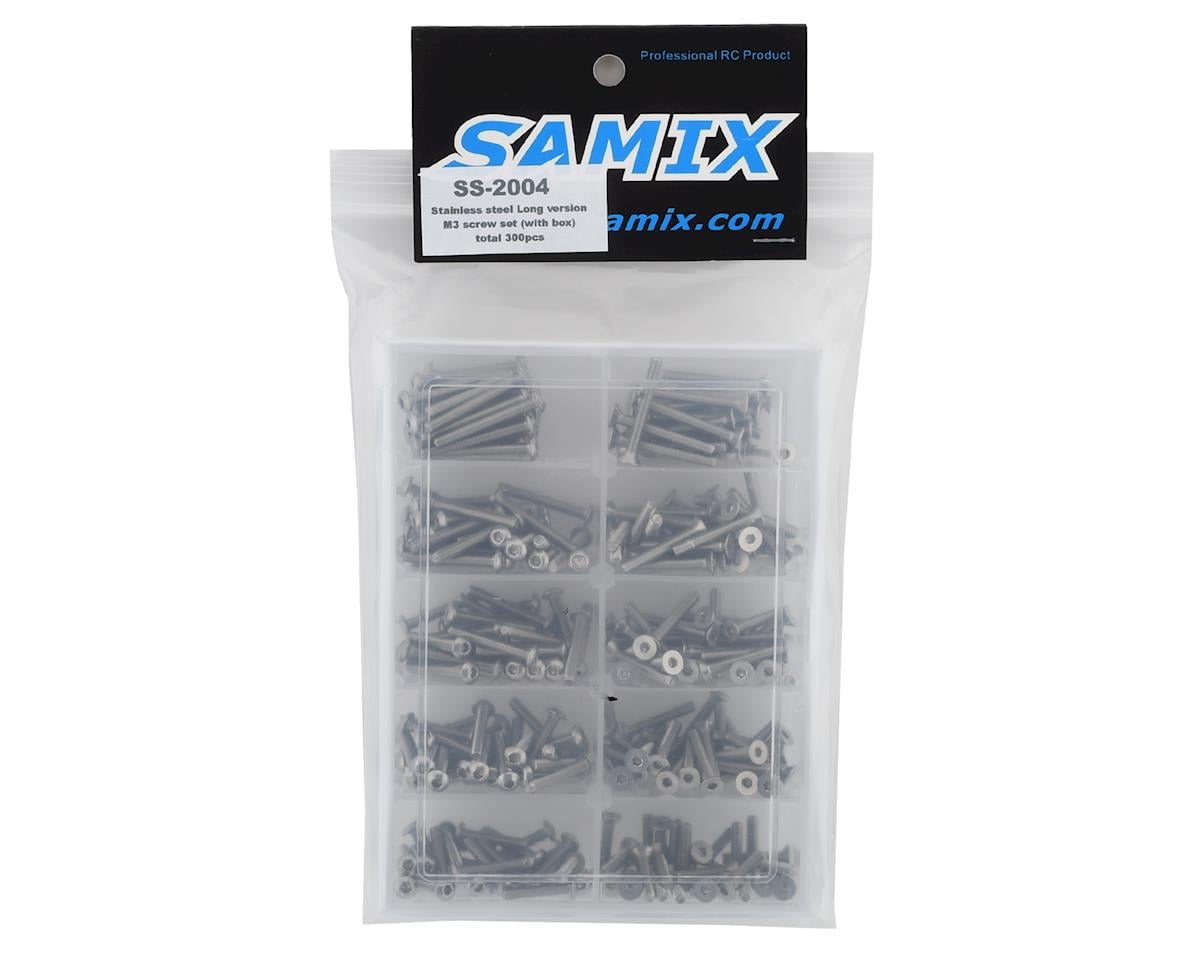 Samix Long Stainless Steel M3 Screw Set w/Plastic Box (Silver) (300)