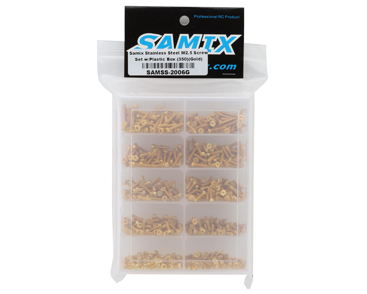 Samix Stainless Steel M2.5 Screw Set w/Plastic Box (Gold) (350)