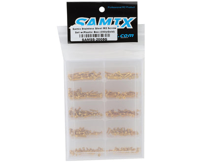 Samix Carbon Steel M2 Button & Flat Head Screw Set (Gold) (350)