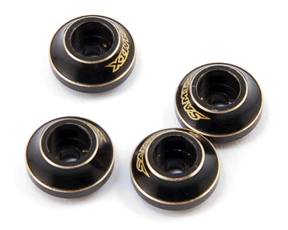 Samix Brass Shock Spring Cups for Traxxas TRX-4 (Black) (4) (6.25g)