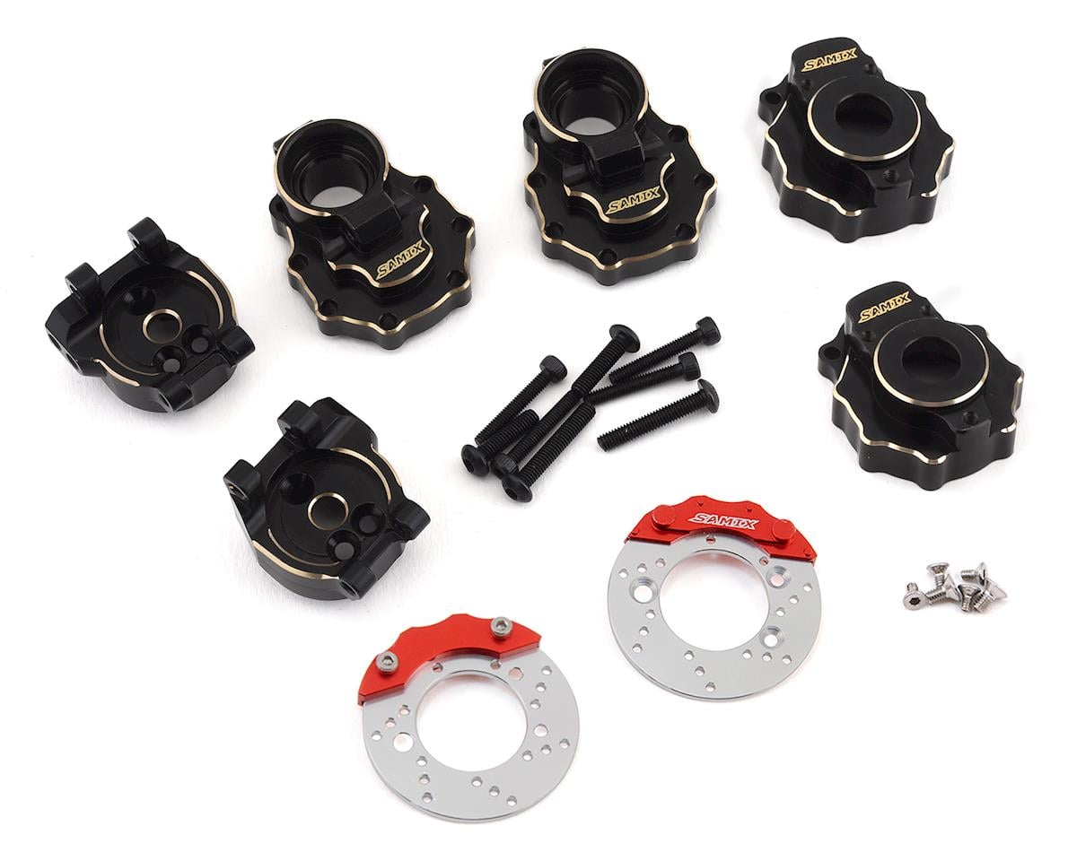 Samix Brass Rear Hub Carriers, Inner & Outer Portal Covers Set for Traxxas TRX-4