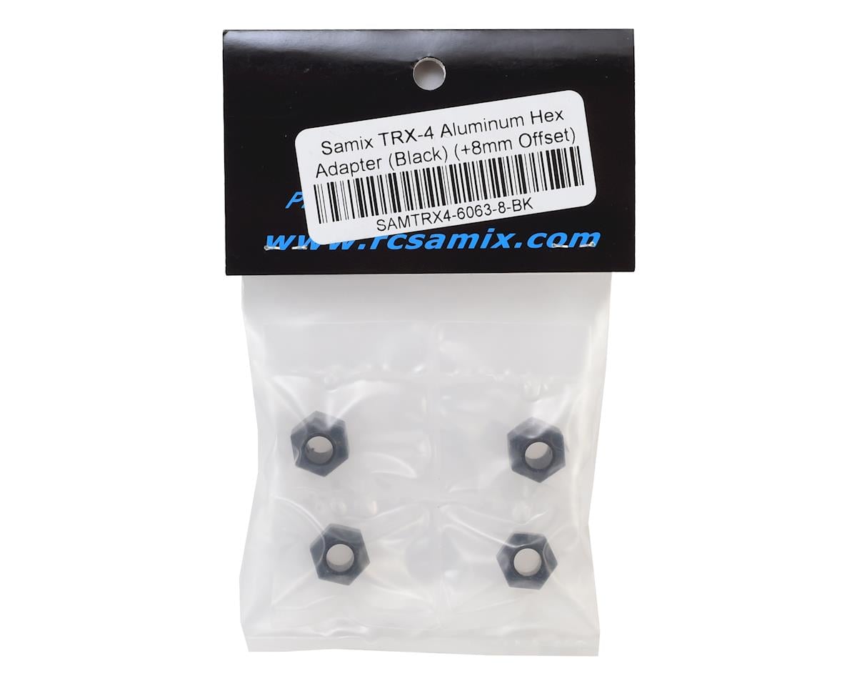 Samix Aluminum 12mm Hex Adapter for Traxxas TRX-4 (Black) (4) (8mm)