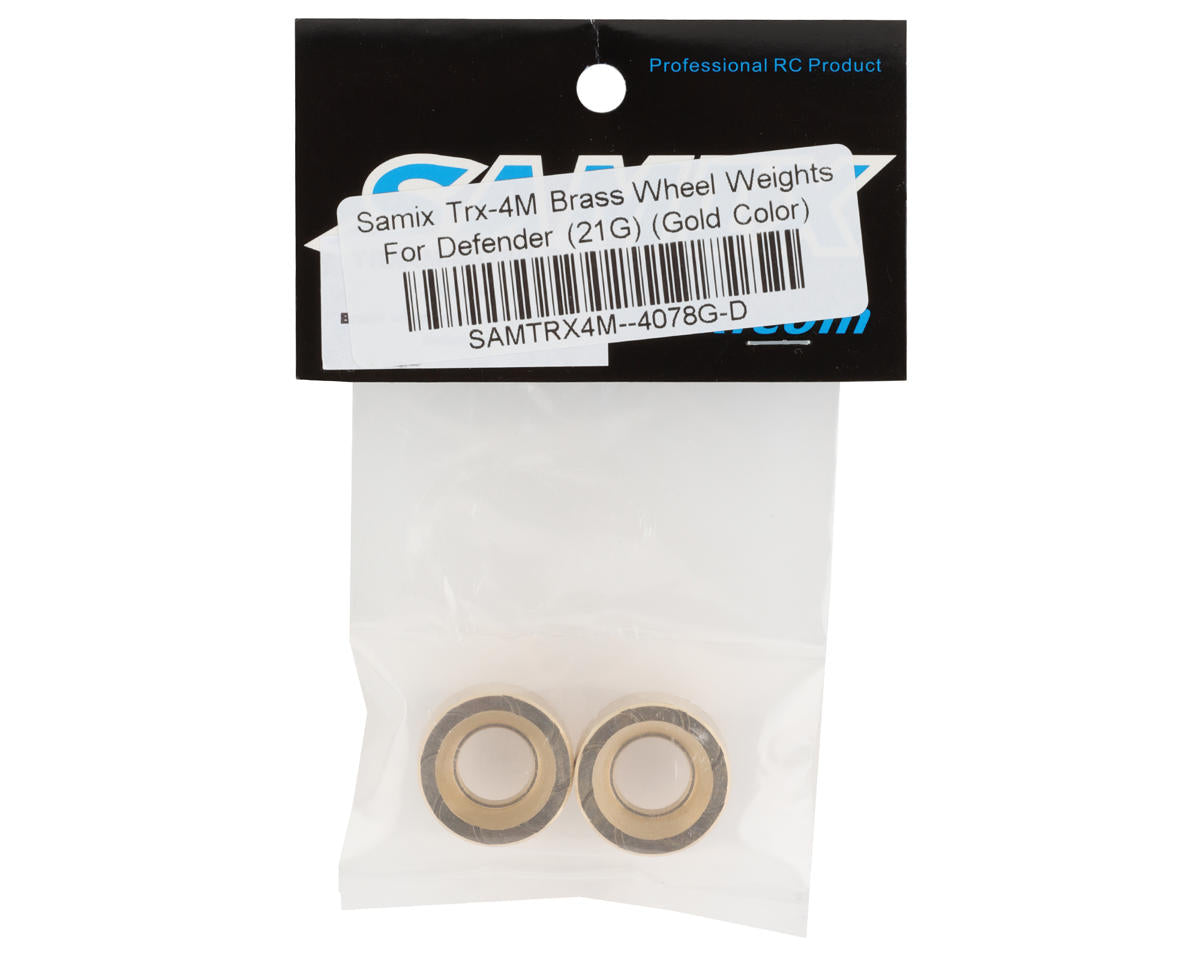 Samix Brass Wheel Weights for Traxxas TRX-4M (Gold) (2) (21g)